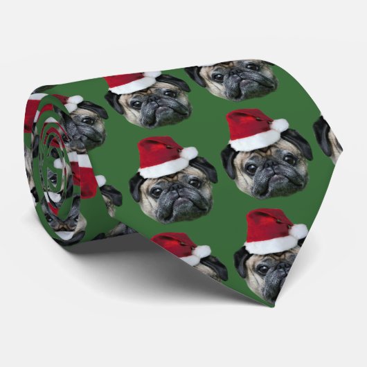 クリスマスのパグのネクタイ ネクタイ (ロール)
