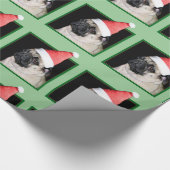 クリスマスのパグの包装紙 ラッピングペーパー (角)