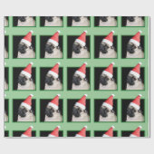 クリスマスのパグの包装紙 ラッピングペーパー (フラット)