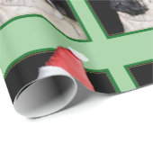 クリスマスのパグの包装紙 ラッピングペーパー (ロールコーナー)