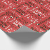 クリスマスのパグの包装紙 ラッピングペーパー (角)