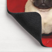 クリスマスのパグの子犬 マウスパッド (コーナー)