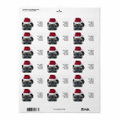 クリスマスのパグ出荷ラベル ラベル (フルシート)