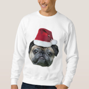 クリスマスのパグ犬の人のワイシャツ スウェットシャツ