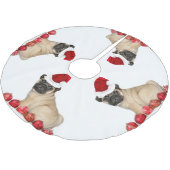 クリスマスのパグ犬の木のスカート ブラッシュドポリエステルツリースカート (アングル)