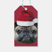 クリスマスのパグ犬 ギフトタグ (裏面)