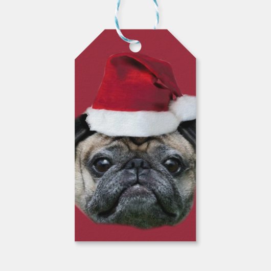 クリスマスのパグ犬 ギフトタグ (裏面)