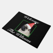 クリスマスのパグ犬 ドアマット (アングル)
