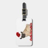 クリスマスのパグ犬 ラゲッジタグ (正面縦)