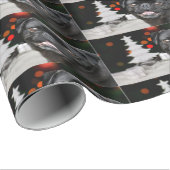 クリスマスのパグ犬 ラッピングペーパー (ロールコーナー)