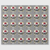 クリスマスのパグ犬 ラッピングペーパー (フラット)