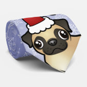 クリスマスのパグ ネクタイ (ロール)