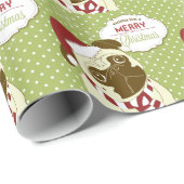 クリスマスのパグ ラッピングペーパー (ロールコーナー)