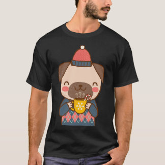 クリスマスのパグ Tシャツ