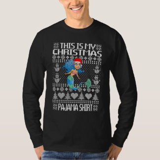 クリスマスのパジャマだよ!醜いクリスマスの人魚さん Tシャツ