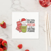 クリスマスのパジャマで抹茶を飲む可能性大 スタンダードカクテルナプキン (インサイチュ)