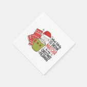 クリスマスのパジャマで抹茶を飲む可能性大 スタンダードカクテルナプキン (角)