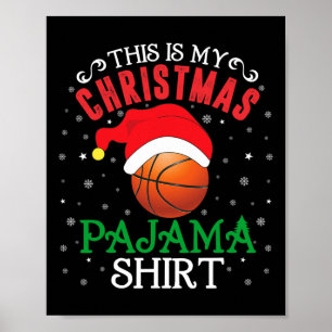 クリスマスのパジャマシャツ サンタの帽子が可愛い ポスター