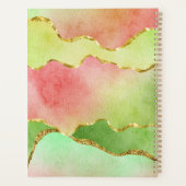 クリスマスのパステル波の黄金の水色の新年 プランナー手帳 (裏面)