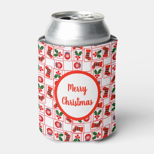 クリスマスのパターン 缶クーラー (缶正面)