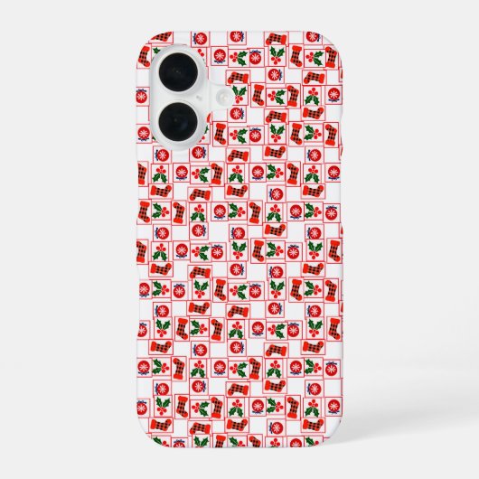クリスマスのパターン iPhone 16ケース (裏面)