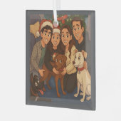クリスマスのパック ガラスオーナメント (正面左)
