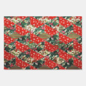 クリスマスのパッチワークキルト ラッピングペーパーシート (正面3)