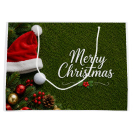 クリスマスのパッティンググリーンゴルフ ホリデー ラージペーパーバッグ