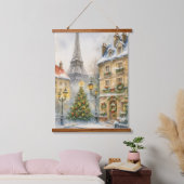 クリスマスのパリの壁掛けタペストリー - 水彩画 吊り下げ型タペストリー (寝室)