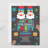 クリスマスのパンケーキおよびパジャマの招待状サンタ 招待状 (正面)