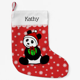 クリスマスのパンダのサンタの帽子 スモールクリスマスストッキング