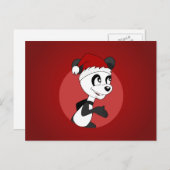 クリスマスのパンダの漫画 シーズンポストカード (正面/裏面)