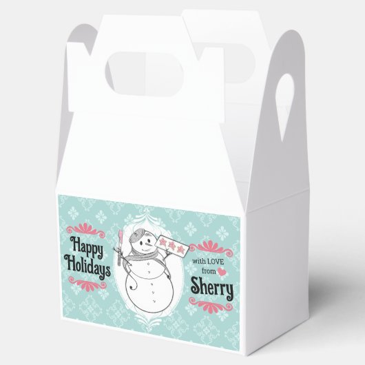 クリスマスのパーソナライズされた祝日のクッキーのトリートボックス フェイバーボックス (オープン)