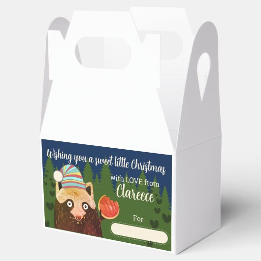 クリスマスのパーソナライズされた祝日のクッキーのトリートボックス フェイバーボックス (オープン)