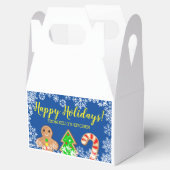 クリスマスのパーソナライズされた祝日のクッキーのトリートボックス フェイバーボックス (オープン)