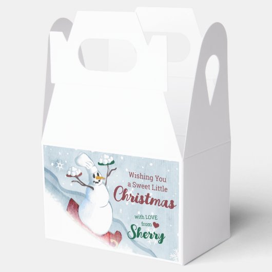 クリスマスのパーソナライズされた祝日のクッキーのトリートボックス フェイバーボックス (オープン)