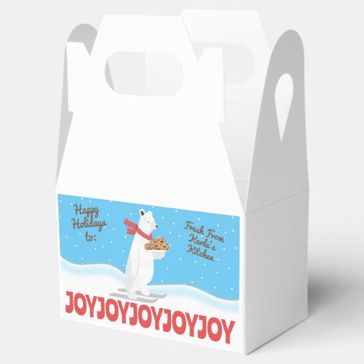 クリスマスのパーソナライズされた祝日のクッキーのトリートボックス フェイバーボックス (オープン)