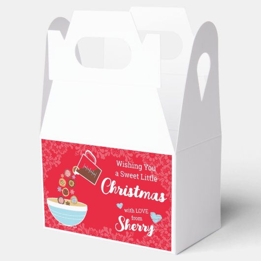 クリスマスのパーソナライズされた祝日のクッキーのトリートボックス フェイバーボックス (オープン)