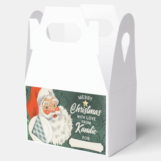 クリスマスのパーソナライズされた祝日のクッキーのトリートボックス フェイバーボックス (オープン)