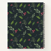 クリスマスのパーソナライズされた葉ファミリーレシピ本 ノートブック (裏面)