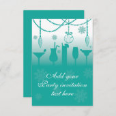 クリスマスのパーティの招待状のための背景 招待状 (正面/裏面)