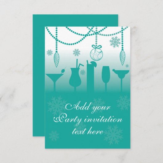 クリスマスのパーティの招待状のための背景 招待状 (正面/裏面)