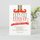 クリスマスのパーティの招待状の上のElfedを得よう 招待状 (スタンド正面)