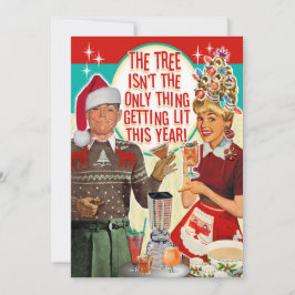 クリスマスのパーティの招待状を点灯する – Couple 招待状