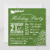 クリスマスのパーティの招待状サンタ及びそり 招待状 (正面)