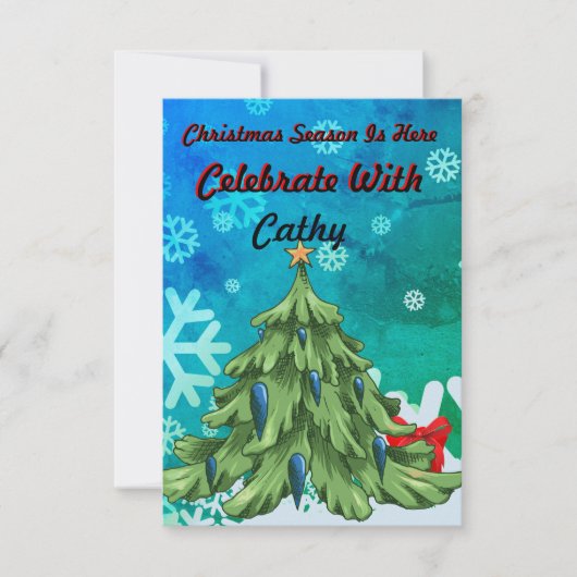 クリスマスのパーティの招待状 招待状 (正面)