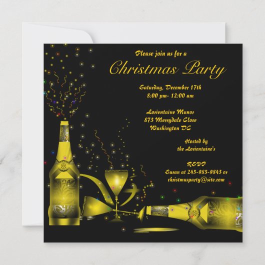クリスマスのパーティの招待状 招待状 (裏面)