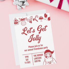 クリスマスのパーティーすてきを赤に 招待状