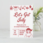 クリスマスのパーティーすてきを赤に 招待状 (スタンド正面)