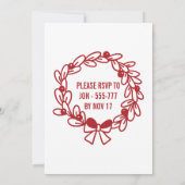 クリスマスのパーティーすてきを赤に 招待状 (裏面)